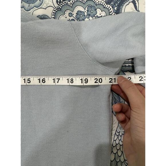 Banana Republic Baby Blue Waffle Knit Long Sleeve Oversized Pullover- Size Large - Picture 6 of 7